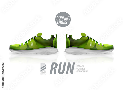 Vector running shoes ad product template