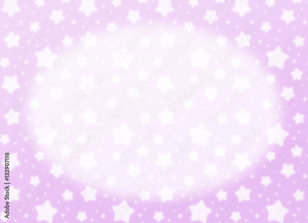 ファンシーでかわいい　星とキラキラの幻想的なパステルカラーコピースペース　長方形　紫色