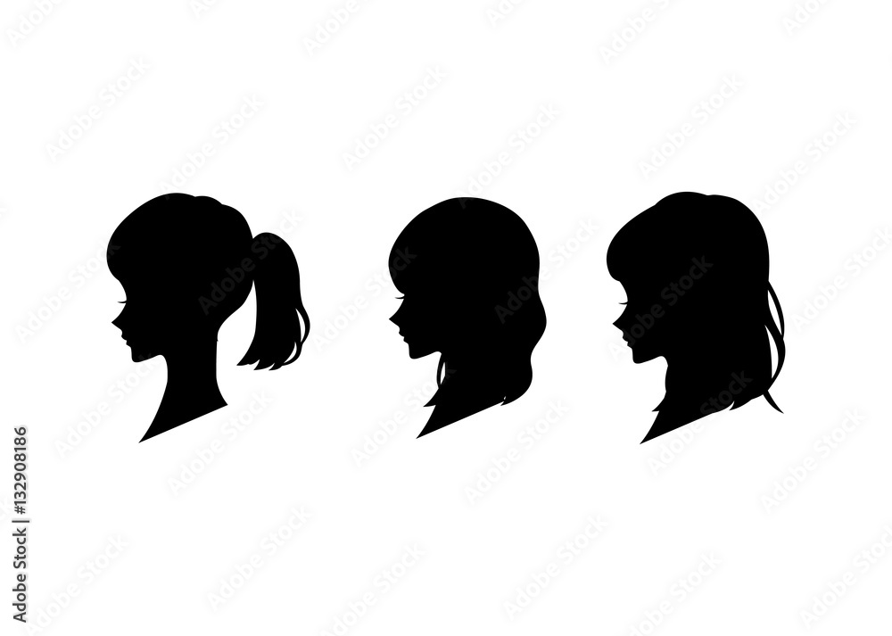 long hair woman silhouette