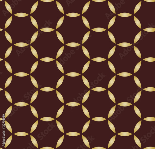 Seamless ornament. Modern geometric pattern with repeating elements. Brown and golden pattern