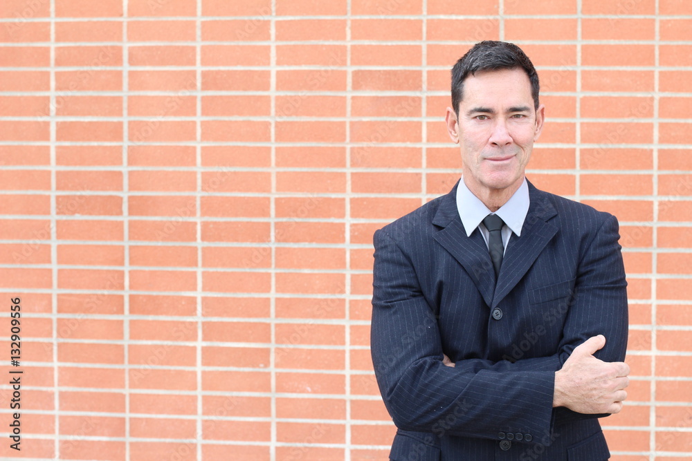 Portrait Of A Mature Businessman Smiling with Copy Space Portrait Of A Mature Businessman Smiling with Copy Space