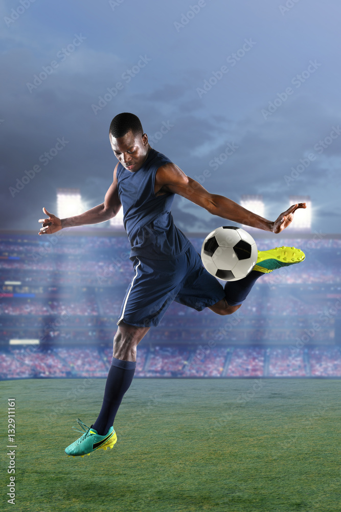 Naklejka premium African American Soccer Player