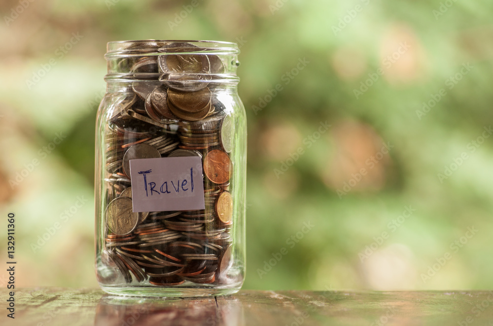 Jar of full coins in concept money saving Jar of full coins in concept money saving