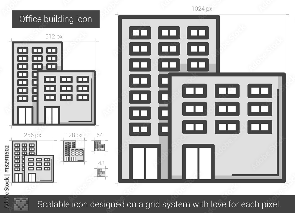 Office building line icon. Office building line icon.