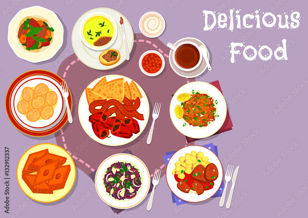 Turkish and balkan cuisine icon for food design Turkish and balkan cuisine icon for food design