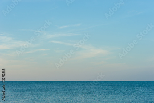 Calm Sea Ocean And Blue Sky Background,Beautiful white clouds on © fototrips