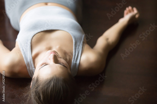 Shavasana yoga posture on the floor