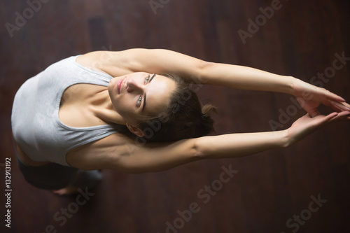 Top view of Mountain yoga pose variation