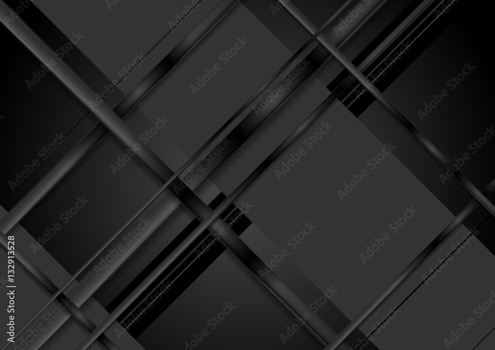 Tech dark background with black metal stripes Tech dark background with black metal stripes