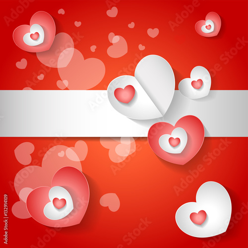 Red background with red and white hearts
