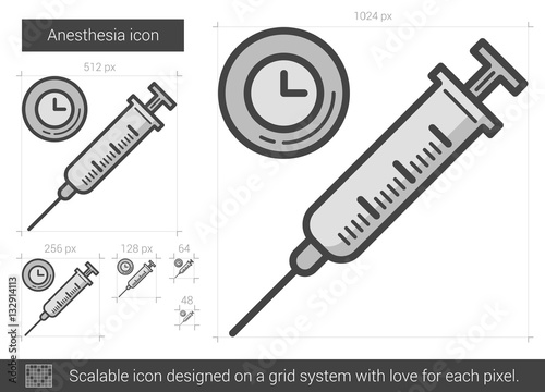 Anesthesia line icon.