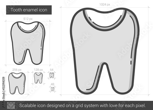Tooth enamel line icon.