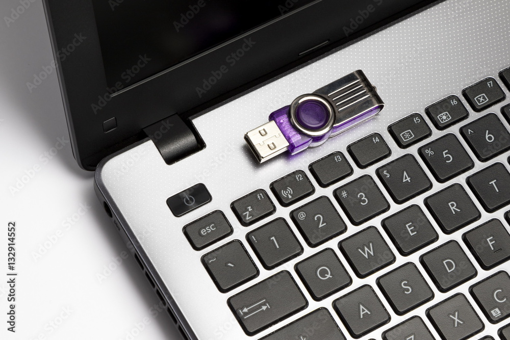Keypad of a notebook and usb drive Keypad of a notebook and usb drive