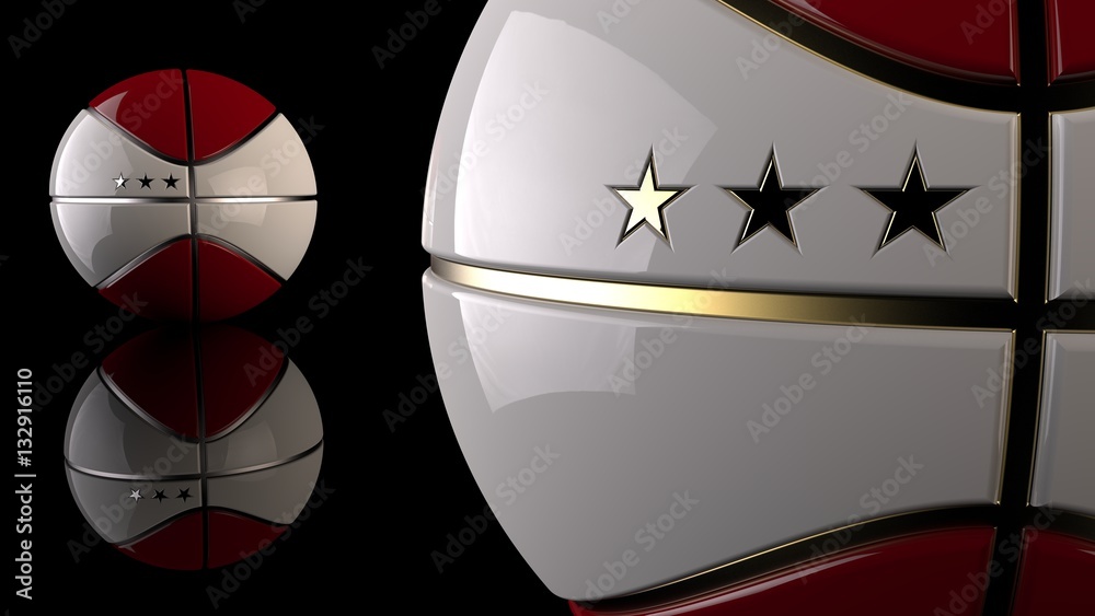 Naklejka premium Basketball. 3D illustration. 3D CG. High resolution.