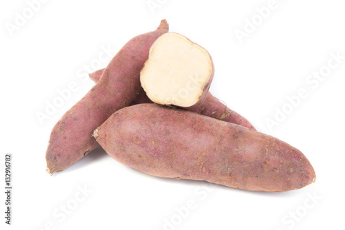 Sweet potato on the white background