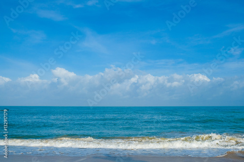 Blue sea and cloudy sky in nature