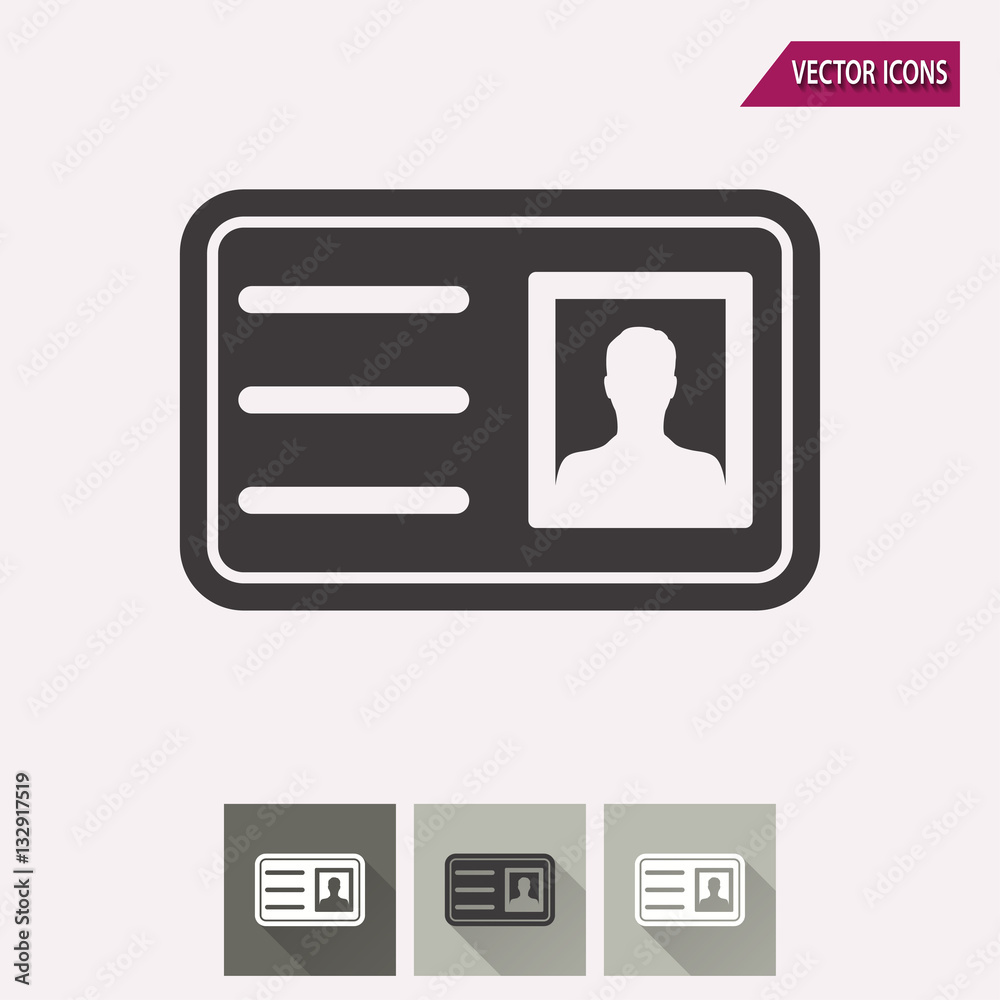 Identification card - vector icon. Identification card - vector icon.