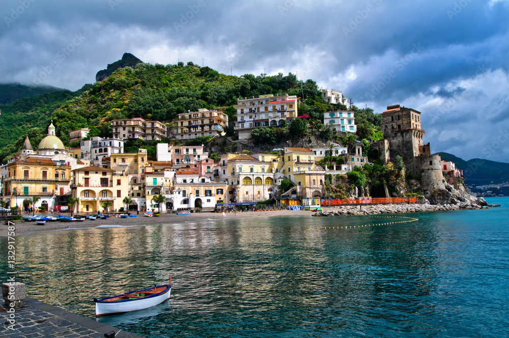 Beautiful view of Cetara, Amalfi Coast, Salerno, Campania,  Italy