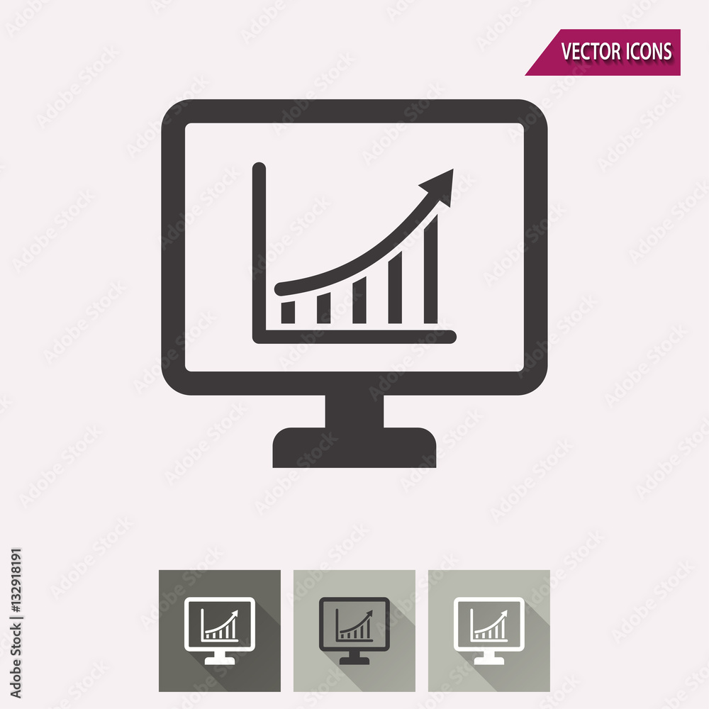 Diagram screen - vector icon. Diagram screen - vector icon.