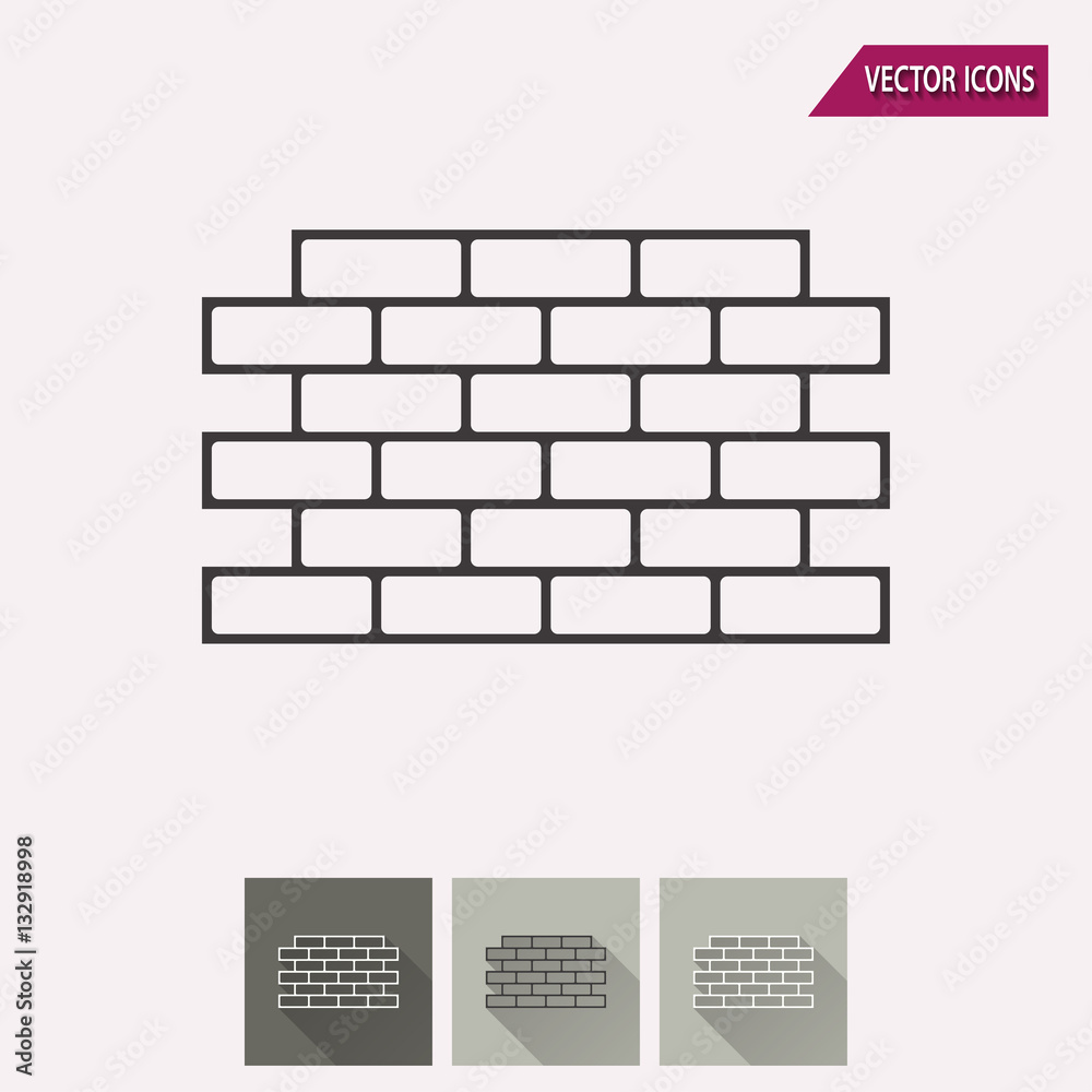 Brick wall - vector icon.