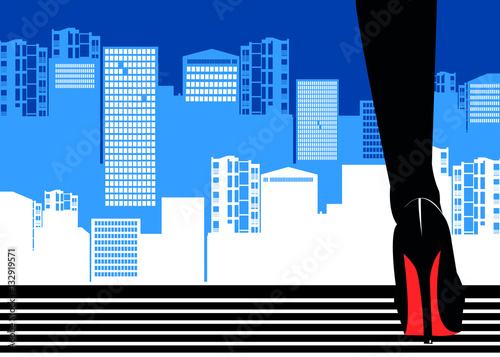 vector house silhouette skyscraper feet shoes roof