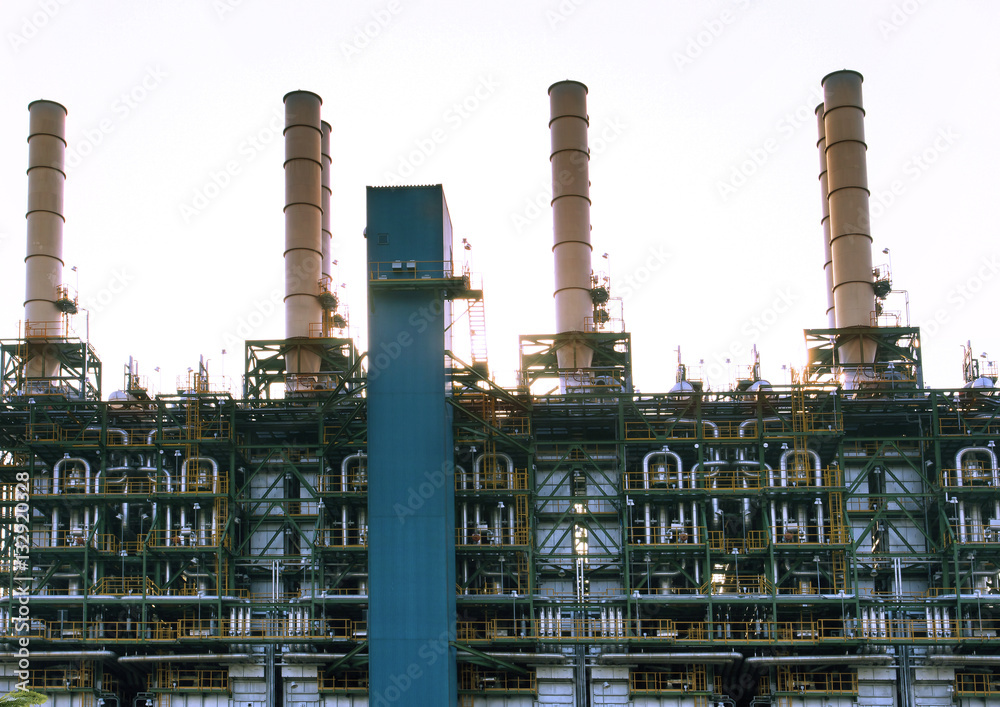 exterior chimney tube and pipe line of heavy industry building p