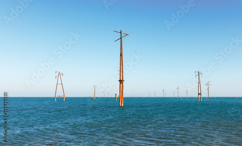 Abandoned power lines in sea 