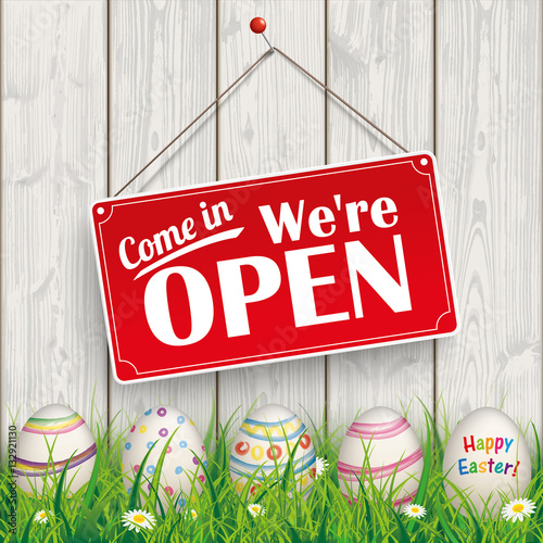 Easter Eggs Grass Wood Open