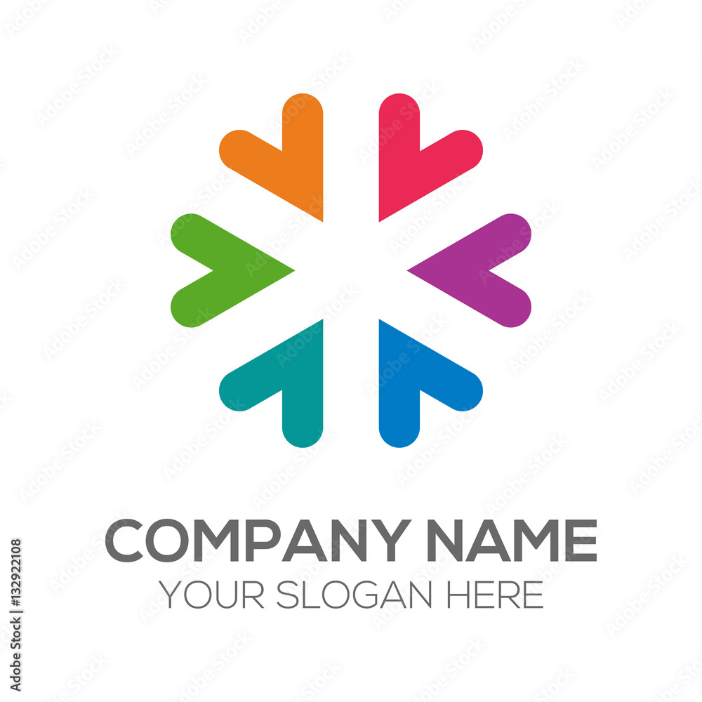 Fototapeta premium Colorful Circle Love Abstract Logo Vector