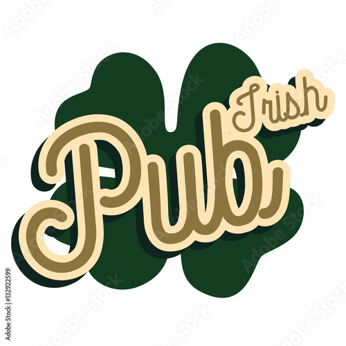 Color vintage irish pub emblem