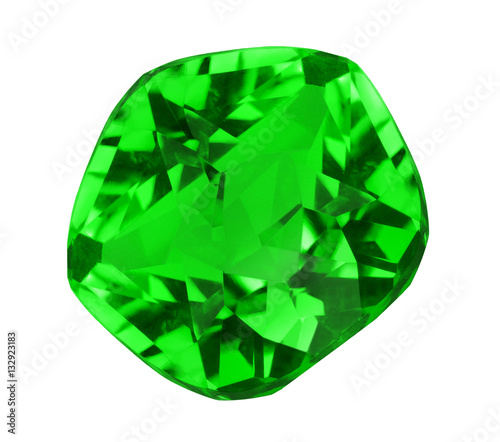 isolated dark green emerald gem