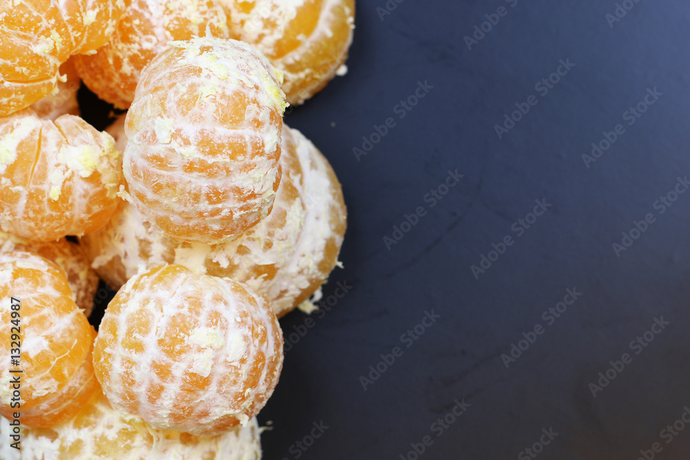 mandarin fruit isolate black