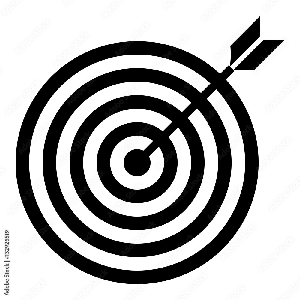 Target icon - Flat design, glyph style icon - Filled black