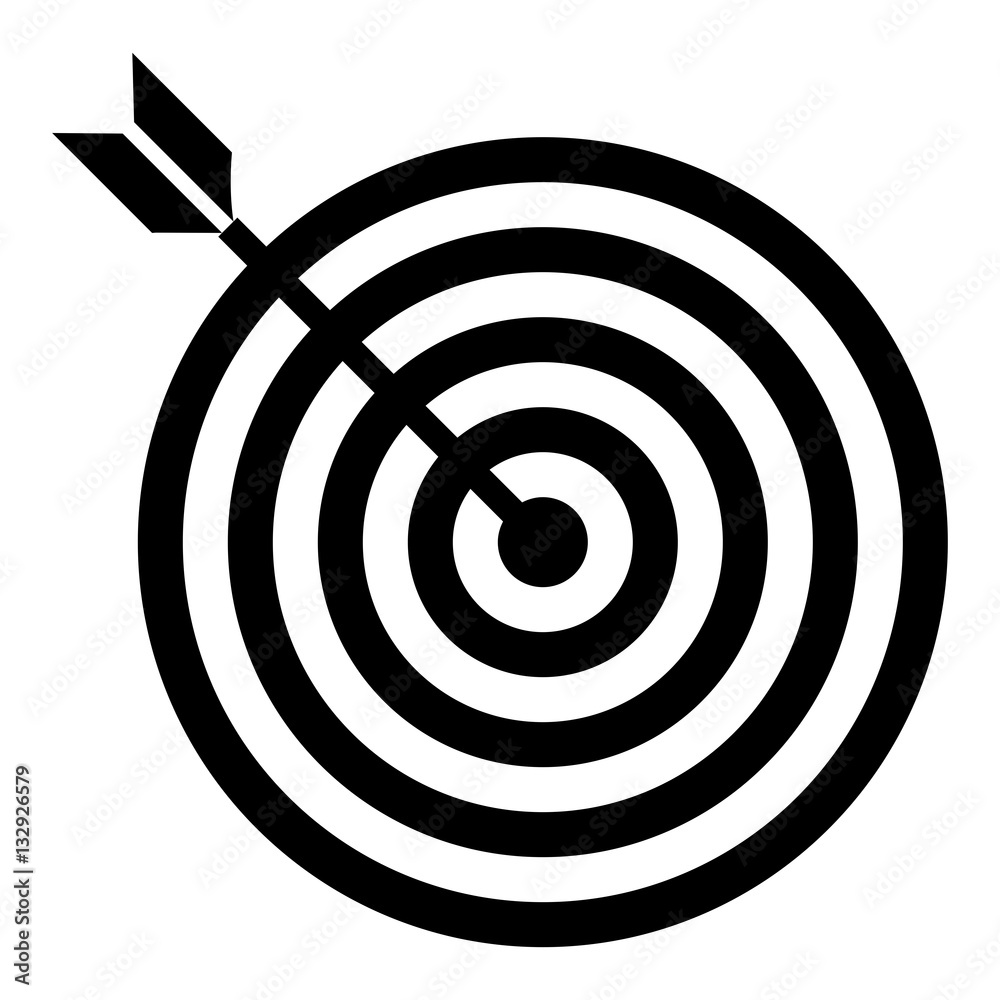Target icon - Flat design, glyph style icon - Filled black Target icon - Flat design, glyph style icon - Filled black