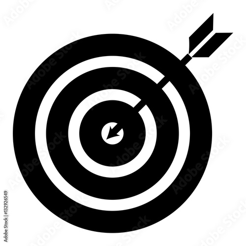 Target icon - Flat design, glyph style icon - Filled black