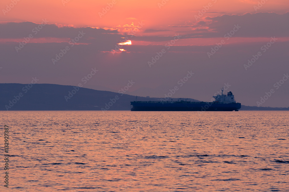 Coast of Greece at sunset