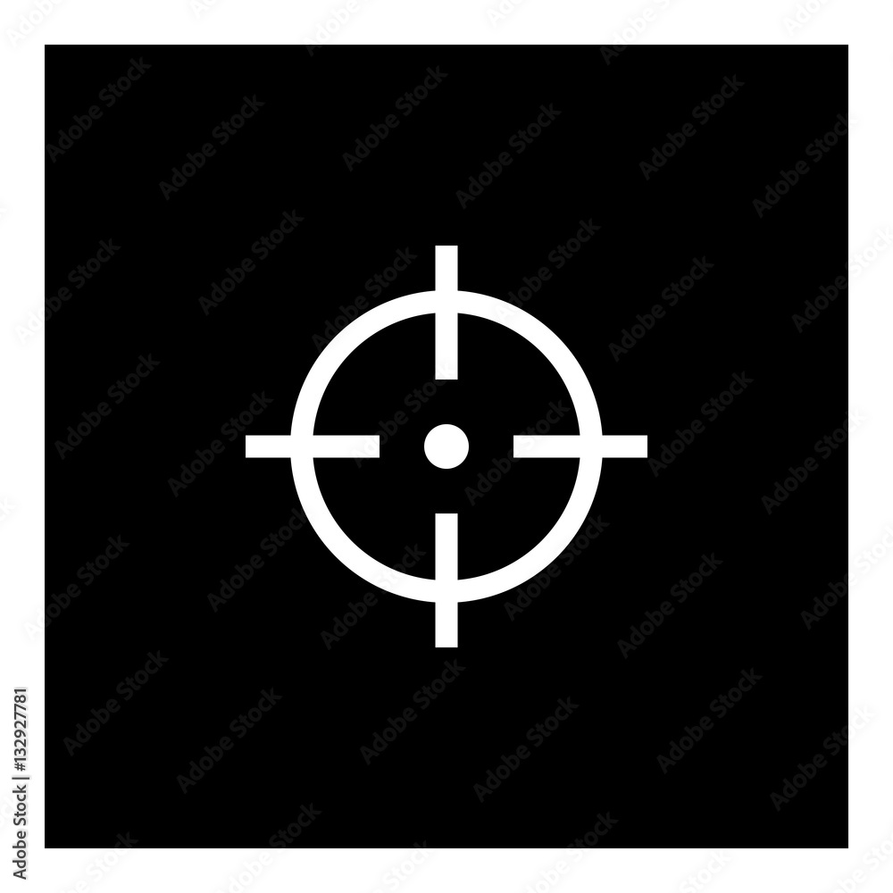 Target icon - Flat design, glyph style icon - Filled black square Target icon - Flat design, glyph style icon - Filled black square
