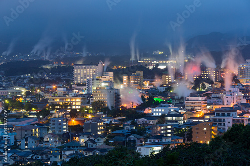 Canvas Print Beppu city in Japan at night