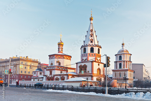 Orthodox Cathedral of the Epiphany in Irkutsk - the most beautiful building of the architectural style of the Siberian Baroque
