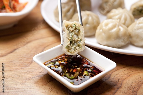 Potato Dumplings on plate photo