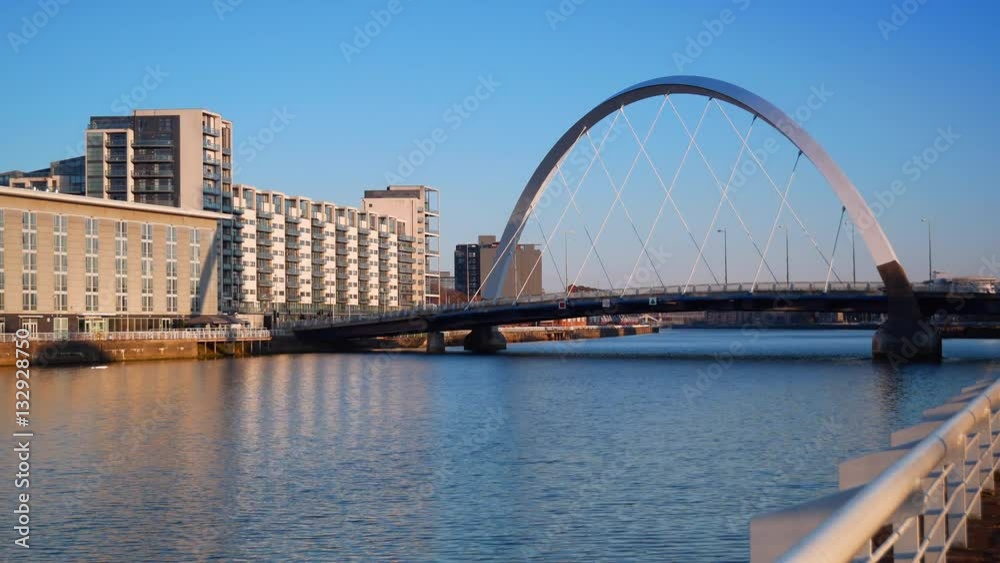 Millennium bridge over the Clyde River in Glasgow Millennium bridge over the Clyde River in Glasgow