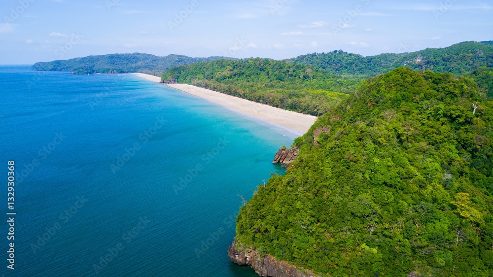 Tropical island coastline