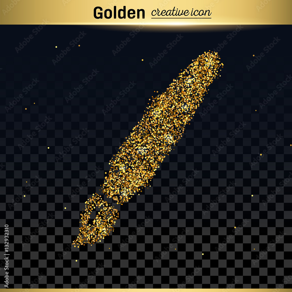 Gold glitter vector icon Stock Vector | Adobe Stock