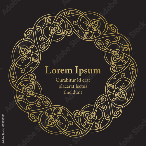 Background with gold floral ornament.