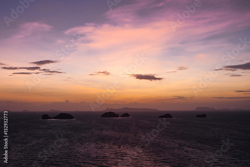 Sunset at coral rock beach Koh samui  Thailand.