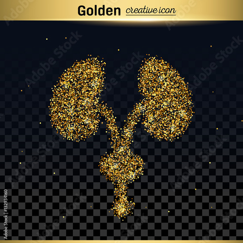 Gold glitter vector icon