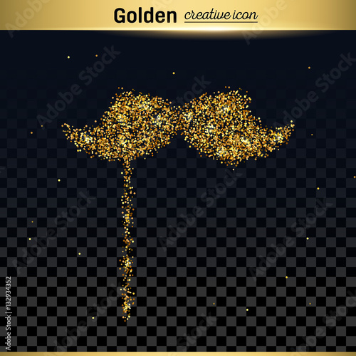 Gold glitter vector icon