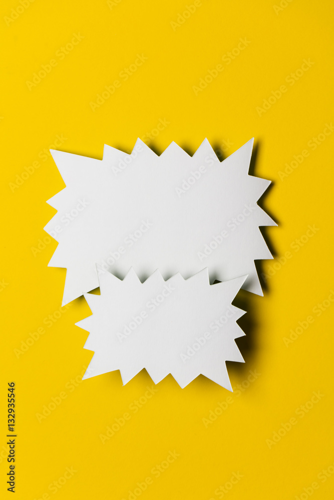 Blank promotional signs on a bright yellow background. Blank promotional signs on a bright yellow background.