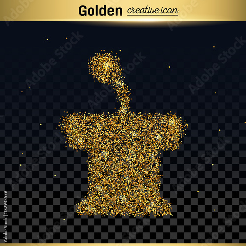 Gold glitter vector icon