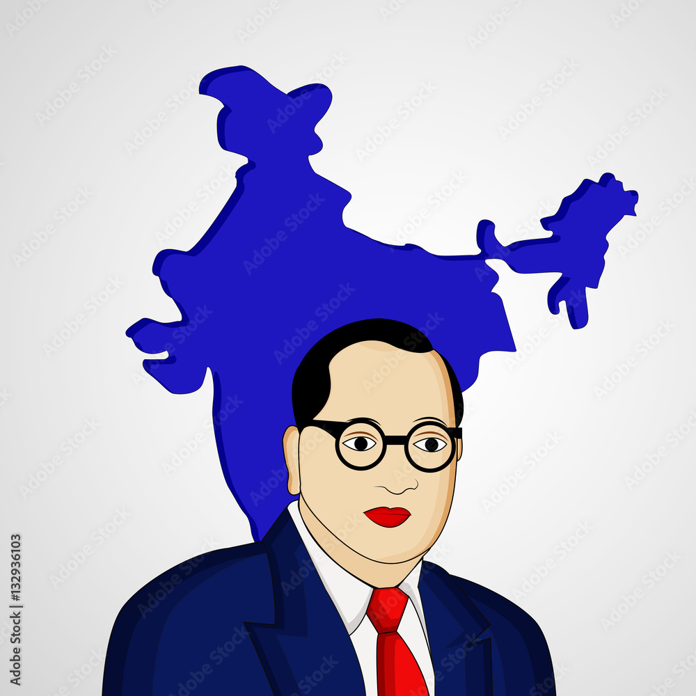 Illustration of Dr. B. R. Ambedkar with Indian Flag for Ambedkar Jayanti Illustration of Dr. B. R. Ambedkar with Indian Flag for Ambedkar Jayanti